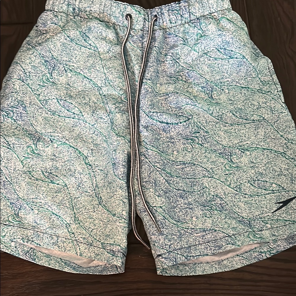 Speedo Men's Swim Trunks - Blue and Green Pattern